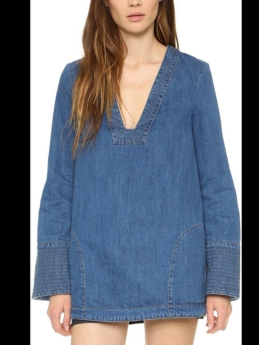 Free People Dreaming Of Denim Tunic XS
